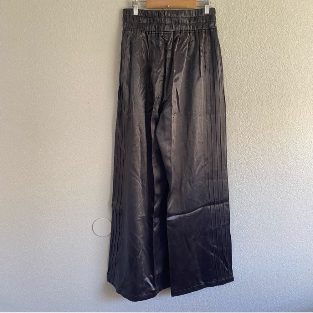 L Free People Wide Leg satin lounge pants (adidas like stripes on side) gorgeous